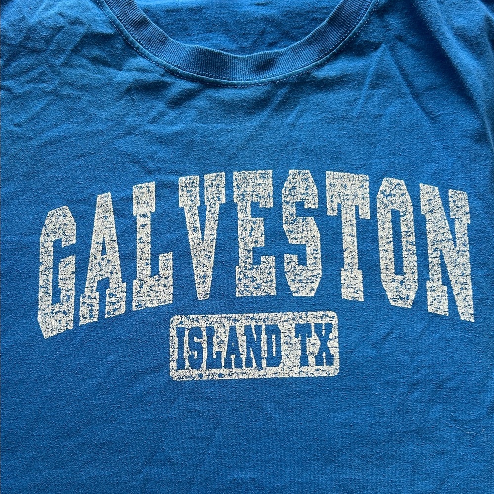 Galveston Island TX Texas Souvenir Blue Muscle T-Shirt Tank Top 🤍💙